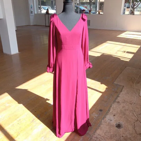 Burgundy wine ethereal maxi dress - Picture 2 of 12